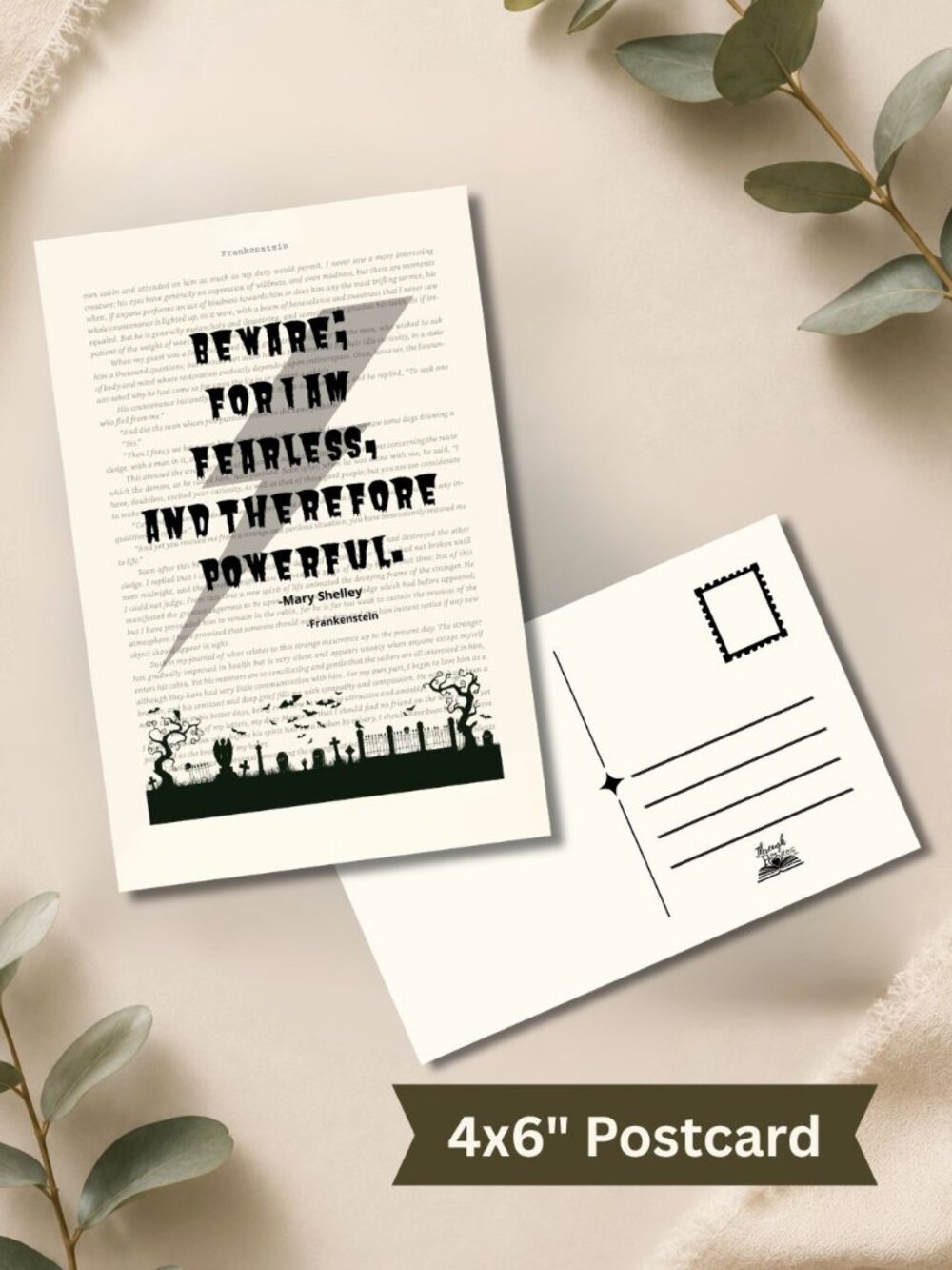 Frankenstein Book Page Postcard Mini Art Print